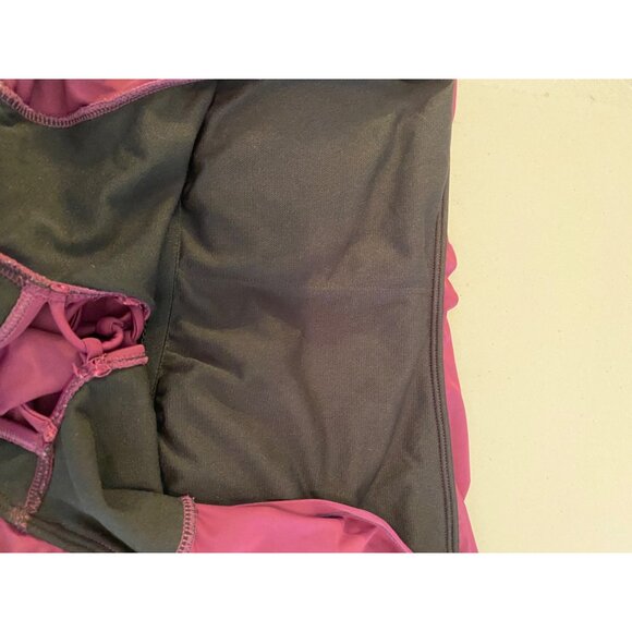 Hilor Off-Shoulder Ruffle One-Piece Swimsuit US 14 Burgundy - Picture 5 of 9